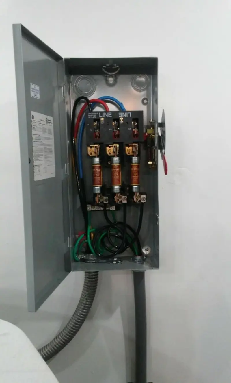 Three-phase disconnect switch installed for Electrical Wiring & Rewiring in Empire